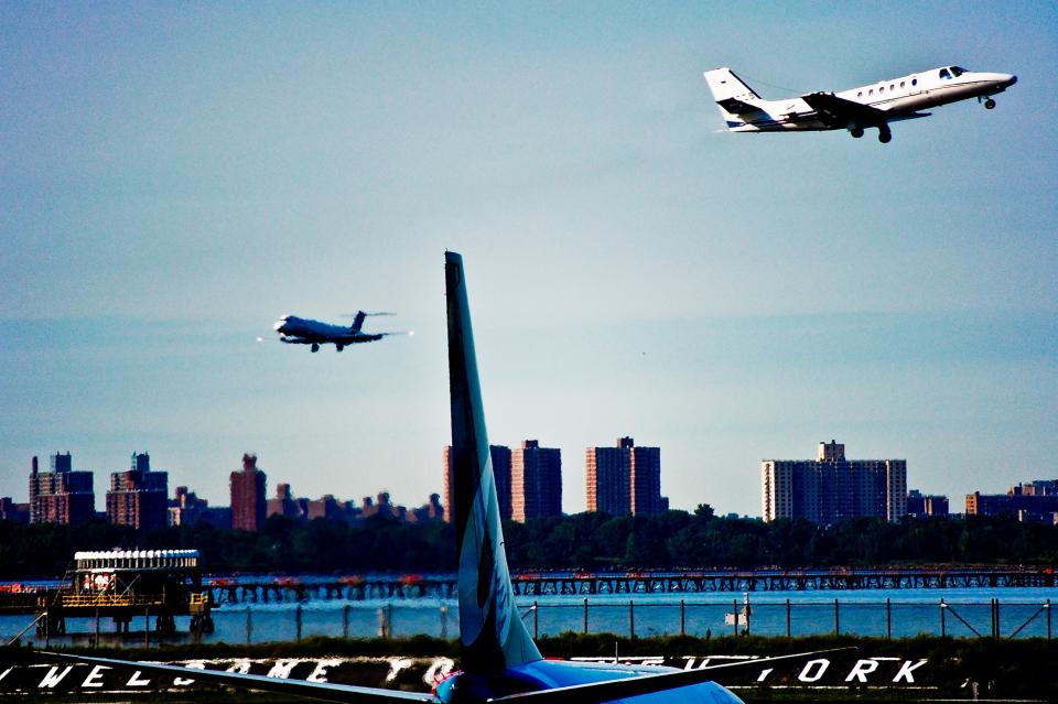 LaGuardia Airport's busy airspace forms part of the second largest airport system in the world - Copyright 2007 Stuart Gleave