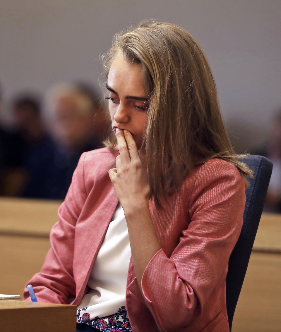 Michelle Carter, durante el juicio (Pat Greenhouse/The Boston Globe via AP)