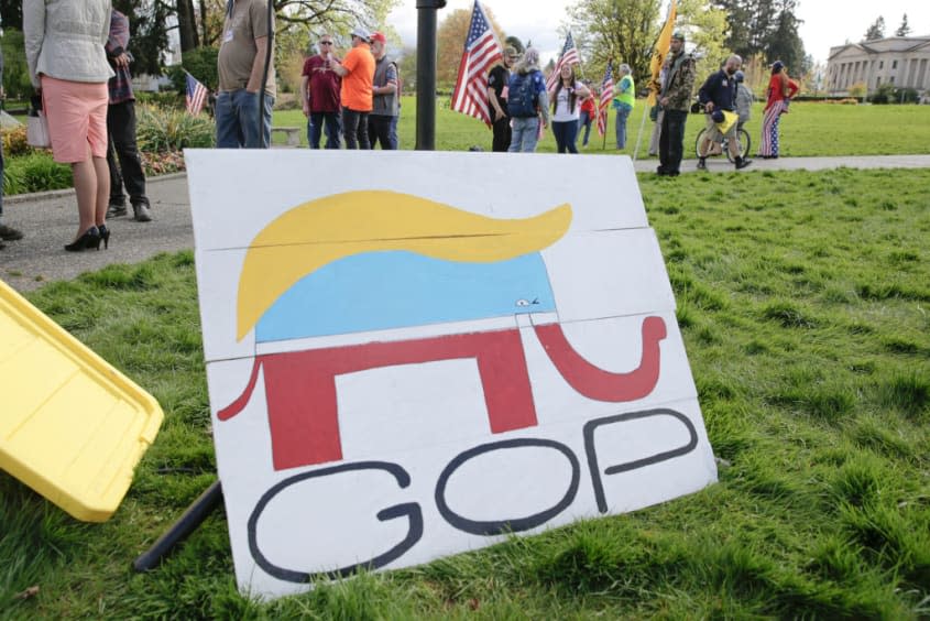 GOP sign.