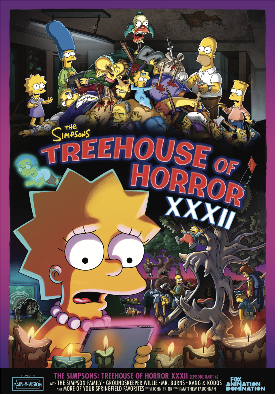 THE SIMPSONS TREEHOUSE OF HORROR XXXII POSTER