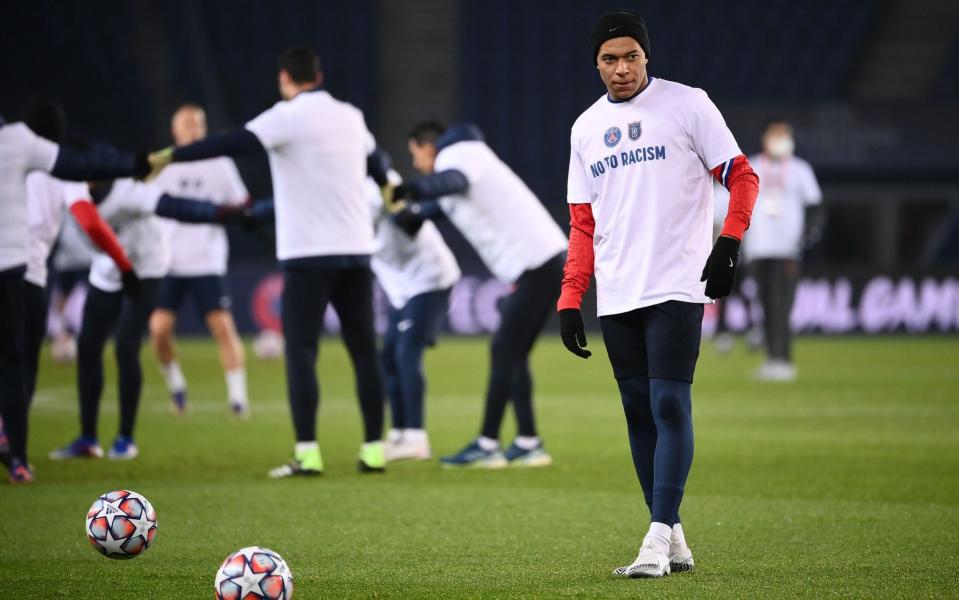 Paris Saint-Germain's French forward Kylian Mbappe looks on before the UEFA Champions League group H football match between Paris Saint-Germain (PSG) and Istanbul Basaksehir FK - AFP