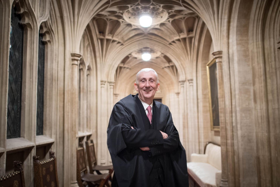 Sir Lindsay Hoyle in the House of Commons after becoming the new Speaker following John Bercow's departure after a decade in the position.