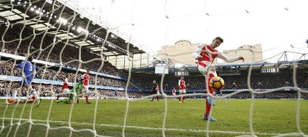 Britain Football Soccer - Chelsea v Arsenal - Premier League - Stamford Bridge - 4/2/17 Arsenal's Gabriel Paulista looks dejected after Chelsea's Eden Hazard scored their second goal Action Images via Reuters / John Sibley Livepic