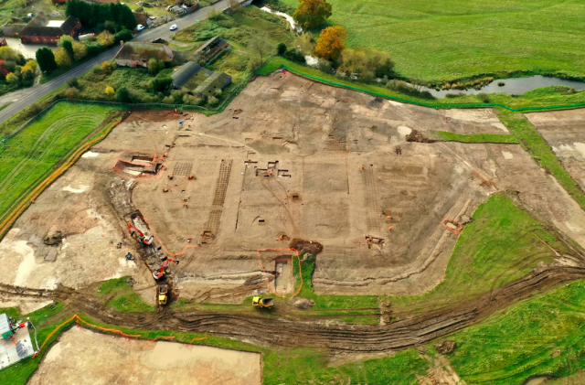 The ornamental garden was completely unknown of until excavators recently uncovered the 300 metre foundations. (SWNS)