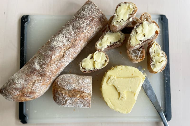 Rodolphe Le Meunier butter on bread.