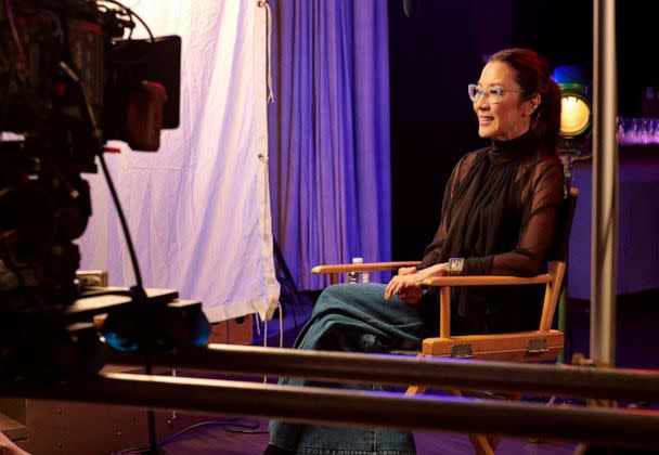 PHOTO: Juju Chang interviews Michelle Yeoh for AANHPI Month on ABC. (Gabby Jones/ABC News)