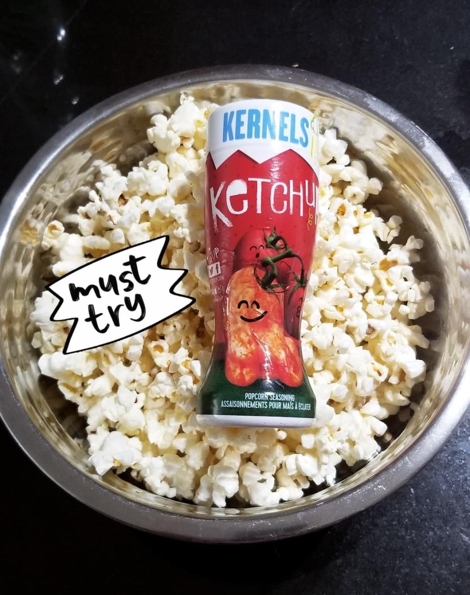 Kernels Ketchup Popcorn Seasoning. Image via Sarah Rohoman.