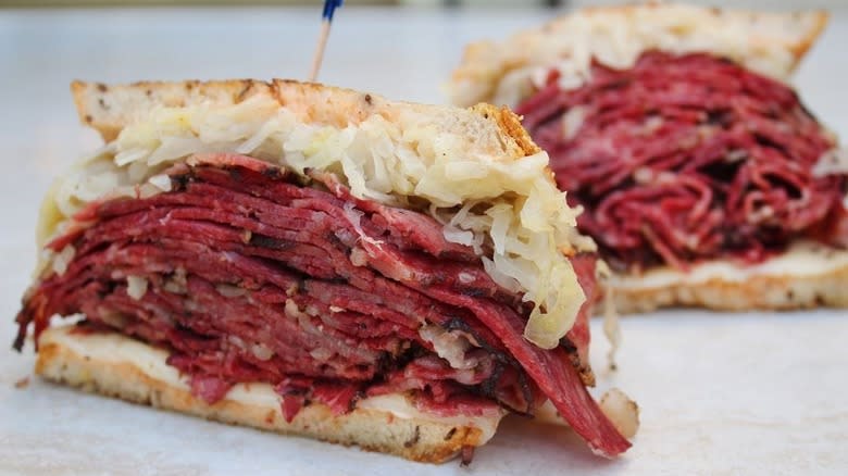 Pastrami Reuben sandwich