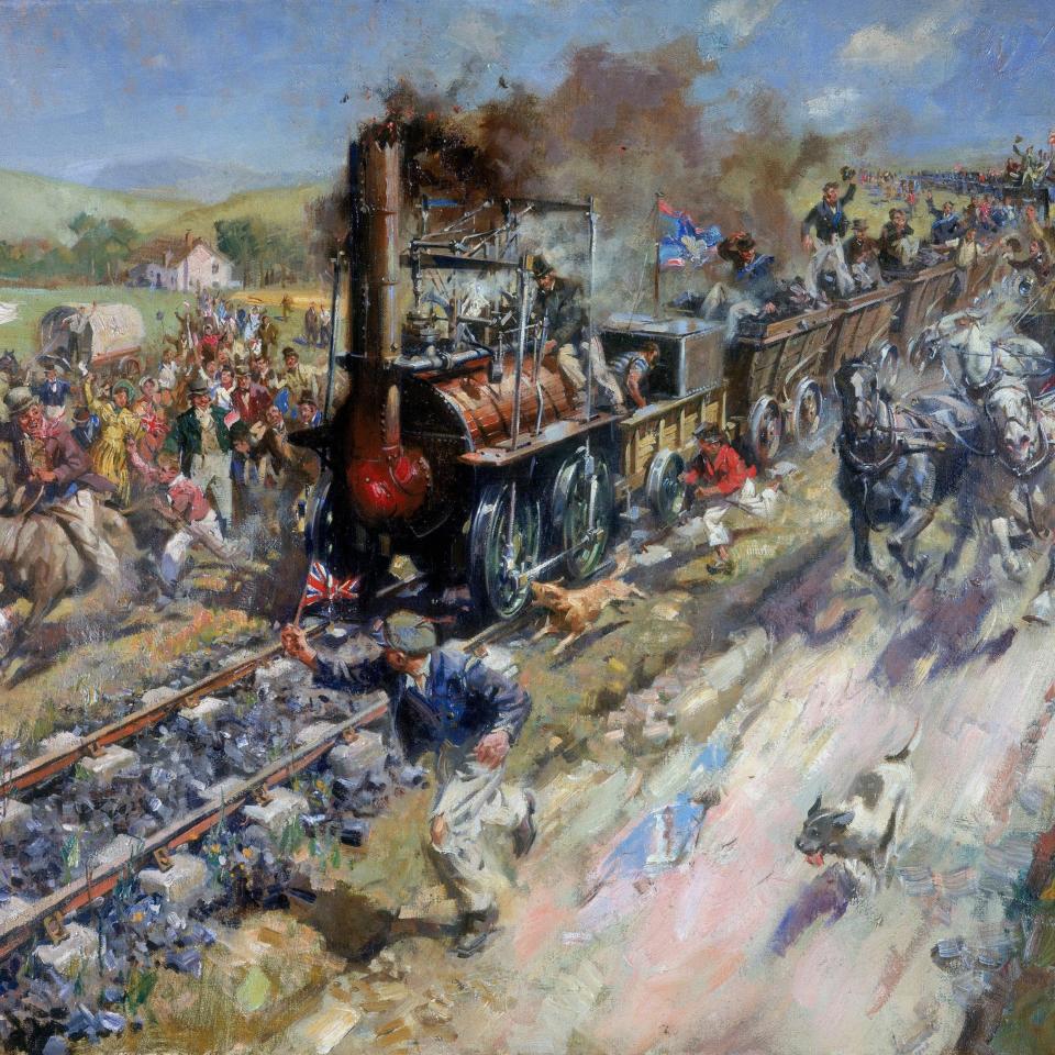 Oil painting of steam train - SSPL via Getty Images 