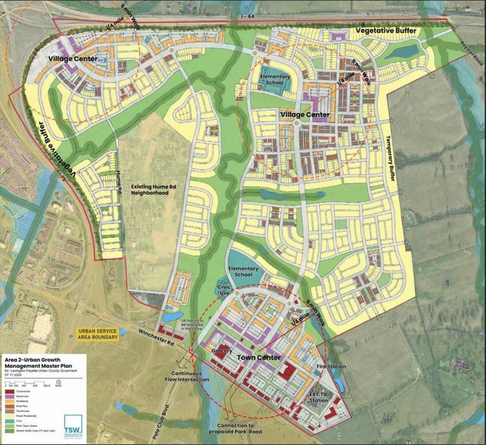 One of the largest expansion areas includes an area between Winchester Road, Interstate 64 and Hume Road.