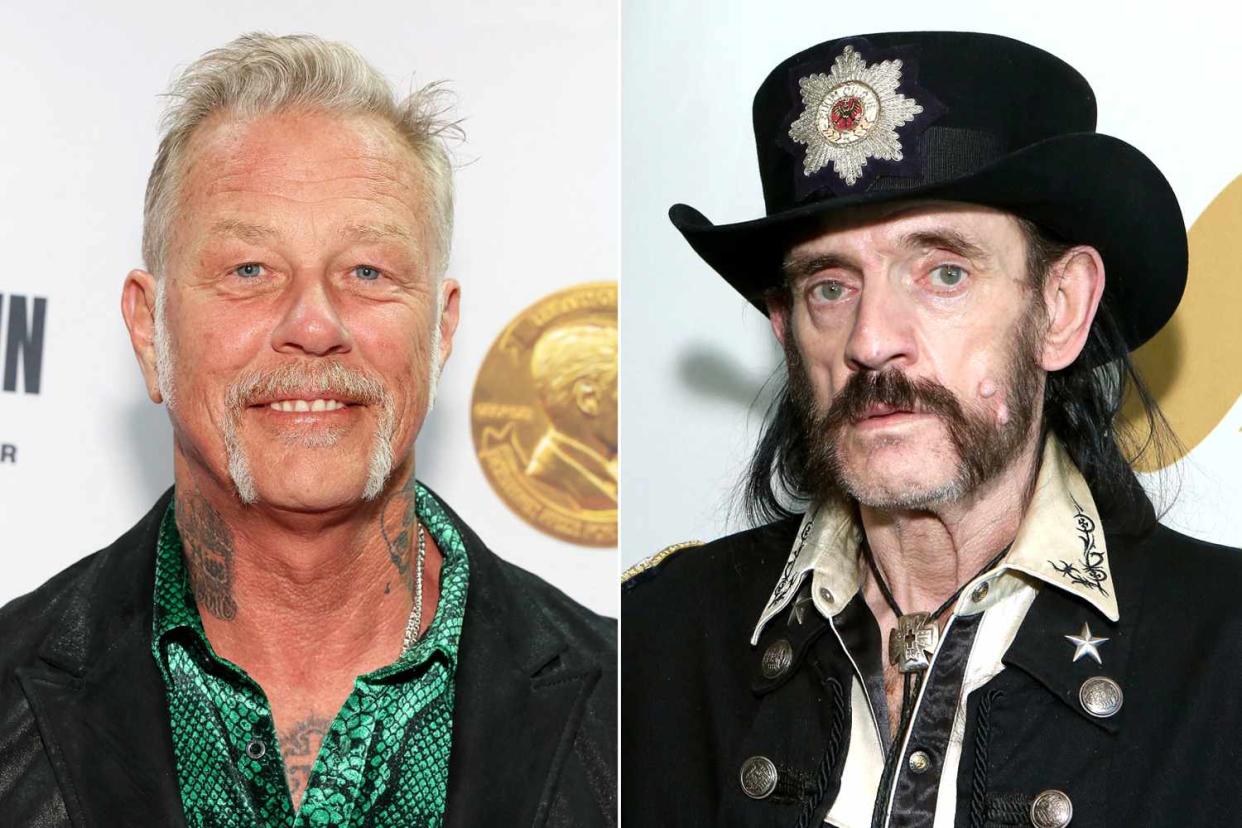 <p>Kevin Mazur/Getty Images; Rebecca Sapp/WireImage</p> James Hetfield (left) and Lemmy Kilmister (right)