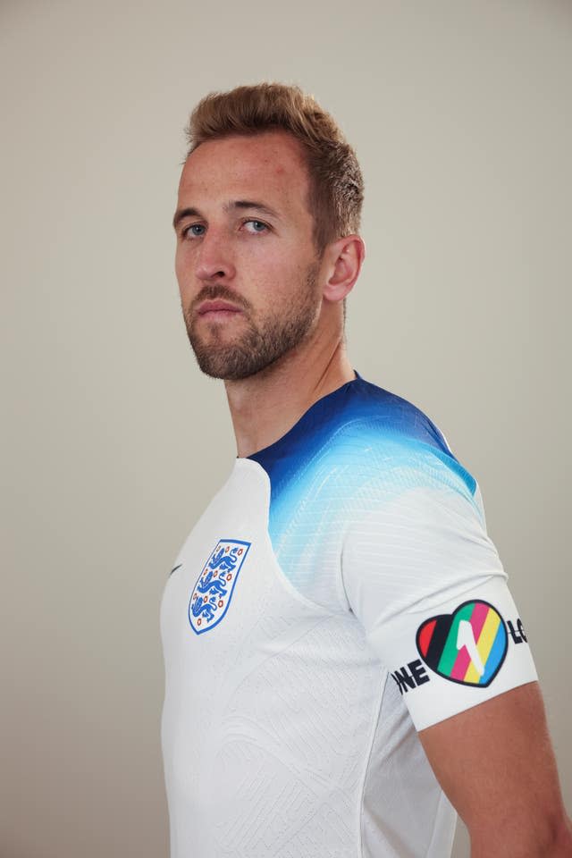 England captain Harry Kane wearing the OneLove armband 