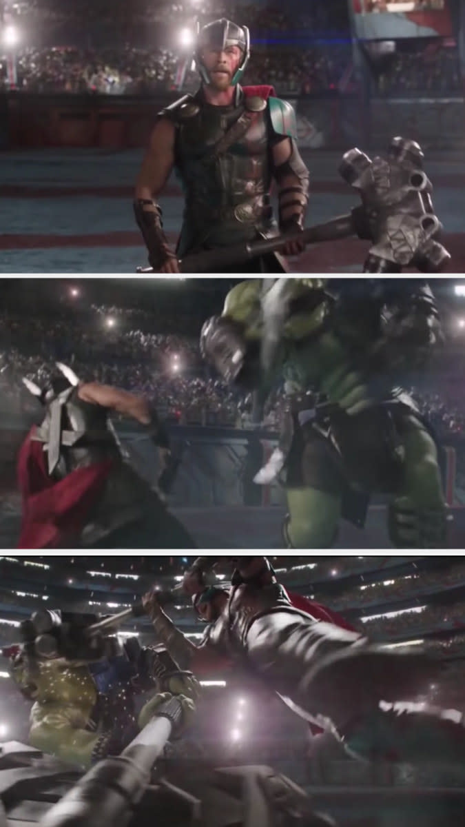 Thor fights Hulk