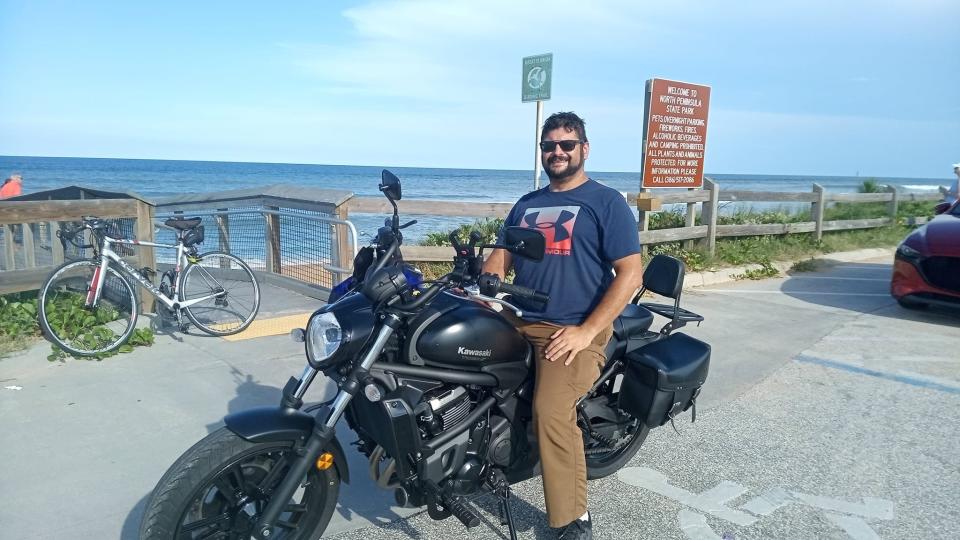 Glenn Girona pictured on a motorcycle.