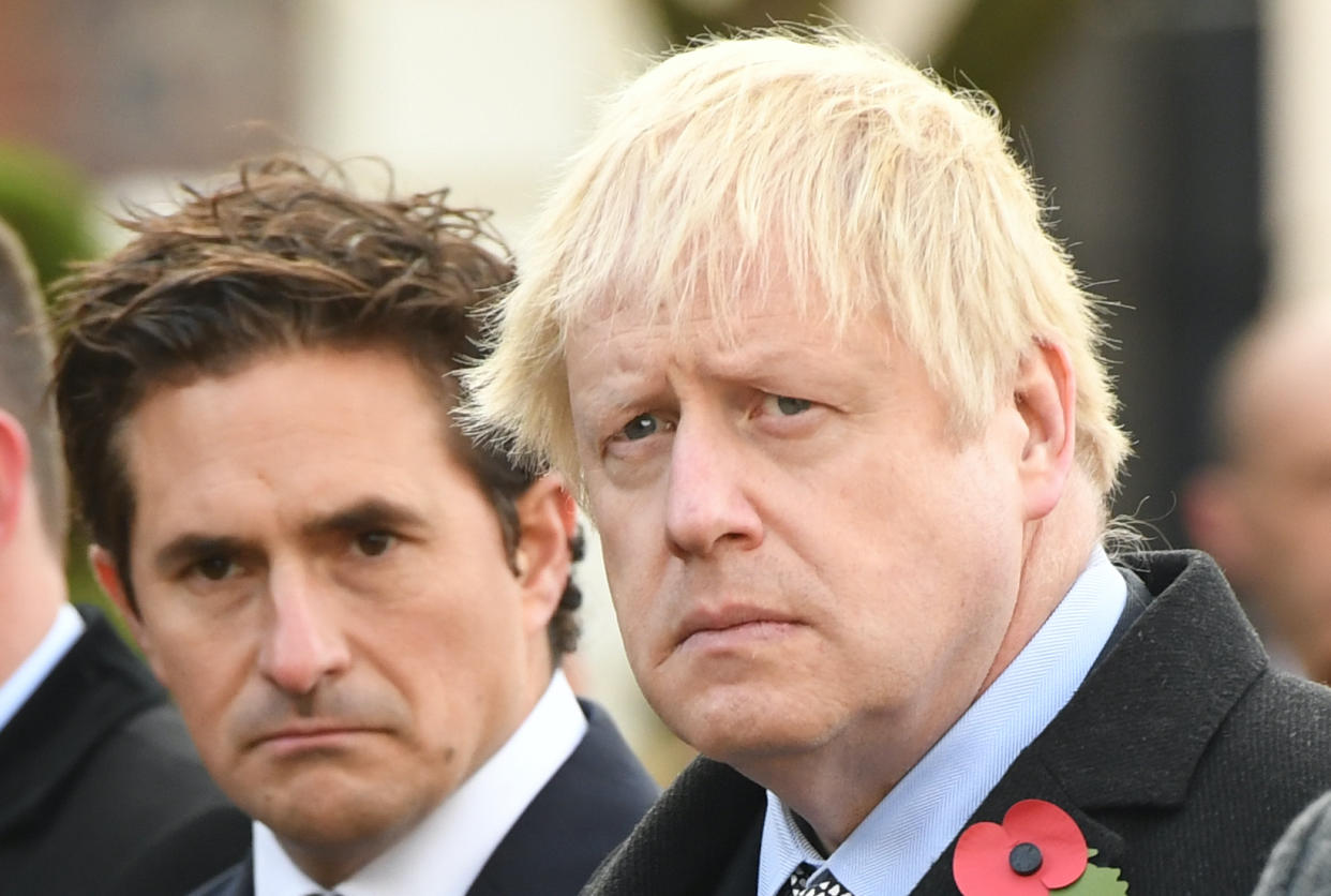 Johnny Mercer and Boris Johnson pictured in 2019. (Stefan Rousseau/PA Images via Getty Images)