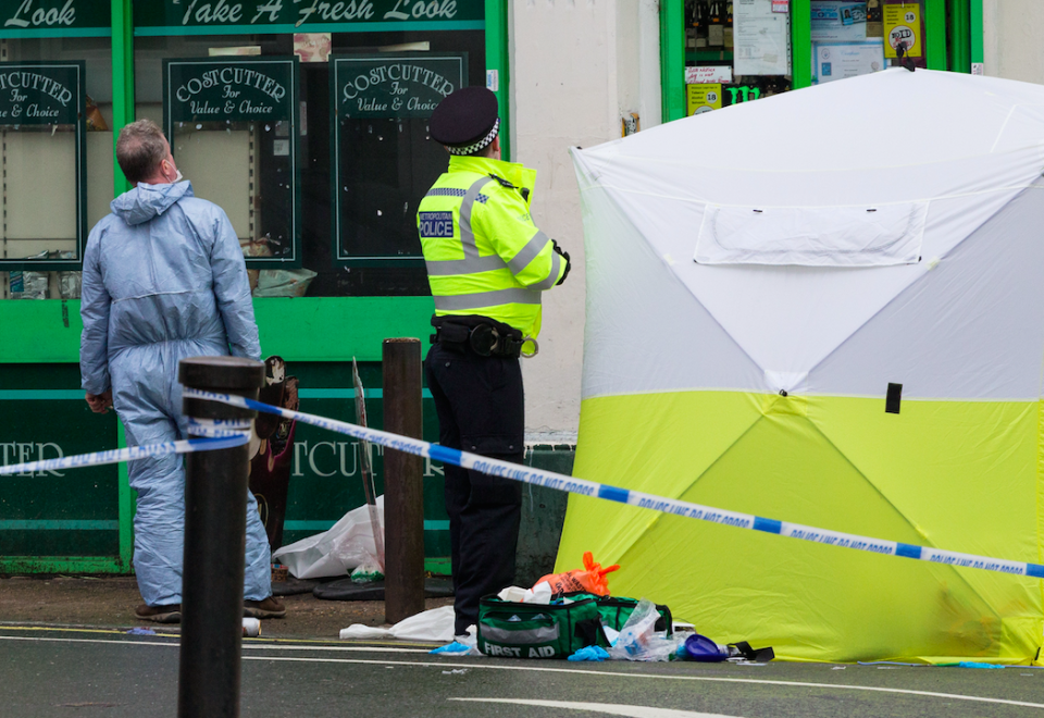 The man was stabbed at an off-licence in East Dulwich (Picture: SWNS)