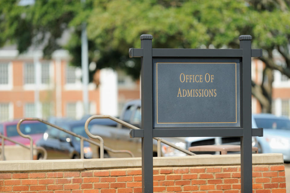 office of admissions sign