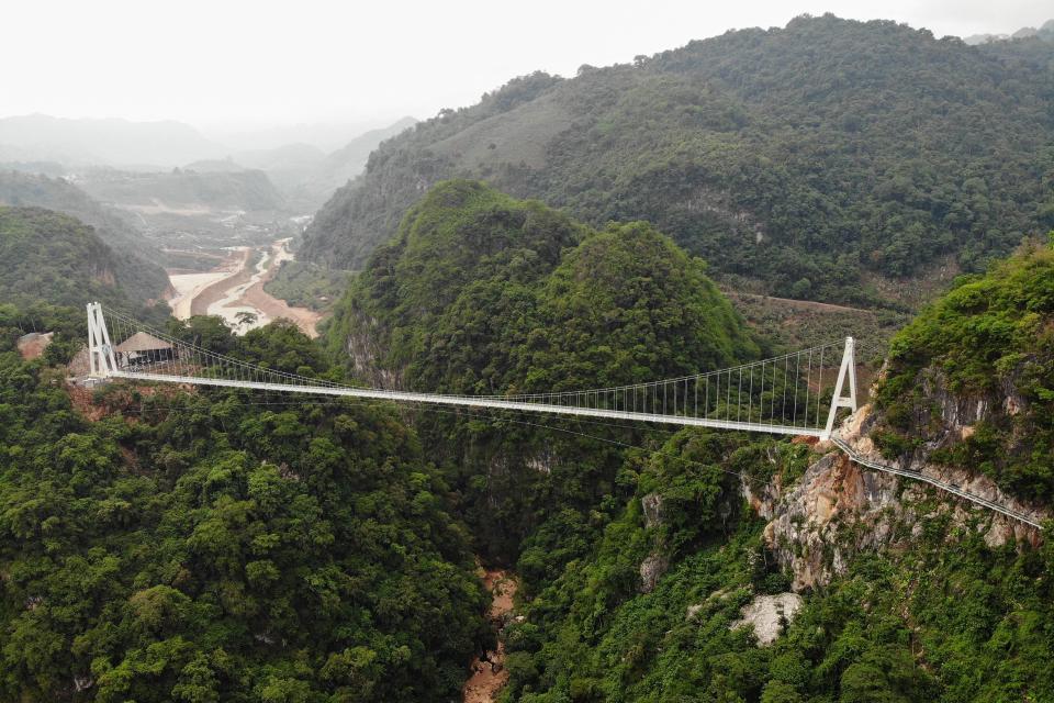 the Bach Long glass bridge in the Moc Chau district in Vietnam's Son La province
