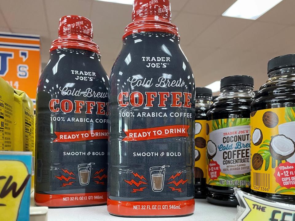 trader joe's cold brew coffee on shelf