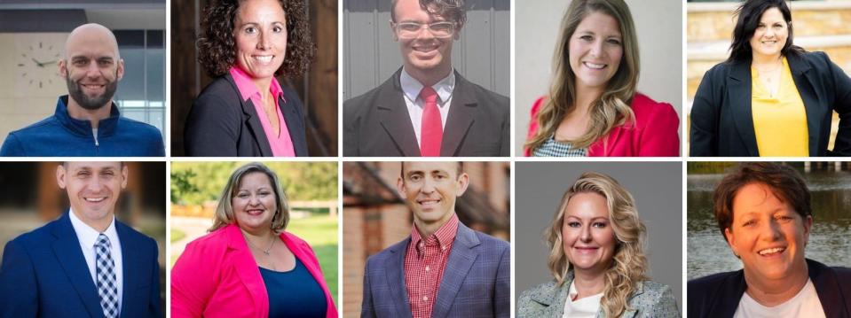 (From left to right): Nick Bourne, Katie Claeys (incumbent), Stephanie Gott, Christian Holtz, Shelly Northway, Joshua Palik (incumbent), Amber Romans, and Ryan Weldon (incumbent) are vying for an at-large seat with a four-year term on the Ankeny School Board. Amy Guidry and Amy Tagliareni (incumbent) are vying for a two-year term.