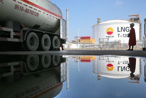 <span class="caption">Chinese demand for LNG is one of the factors keeping gas prices so high. </span> <span class="attribution"><a class="link " href="https://www.alamy.com/a-tanker-is-to-be-loaded-with-liquefied-natural-gas-lng-at-the-rudong-lng-terminal-of-cnpc-china-national-petroleum-corporation-parent-company-of-image261938953.html?pv=1&stamp=2&imageid=C106071E-D2E5-45BC-8BA7-3282A3A7A0E4&p=856787&n=0&orientation=0&pn=1&searchtype=0&IsFromSearch=1&srch=foo%3dbar%26st%3d0%26pn%3d1%26ps%3d100%26sortby%3d2%26resultview%3dsortbyPopular%26npgs%3d0%26qt%3dchina%2520lng%26qt_raw%3dchina%2520lng%26lic%3d3%26mr%3d0%26pr%3d0%26ot%3d0%26creative%3d%26ag%3d0%26hc%3d0%26pc%3d%26blackwhite%3d%26cutout%3d%26tbar%3d1%26et%3d0x000000000000000000000%26vp%3d0%26loc%3d0%26imgt%3d0%26dtfr%3d%26dtto%3d%26size%3d0xFF%26archive%3d1%26groupid%3d%26pseudoid%3d289682%26a%3d%26cdid%3d%26cdsrt%3d%26name%3d%26qn%3d%26apalib%3d%26apalic%3d%26lightbox%3d%26gname%3d%26gtype%3d%26xstx%3d0%26simid%3d%26saveQry%3d%26editorial%3d%26nu%3d%26t%3d%26edoptin%3d%26customgeoip%3dGB%26cap%3d1%26cbstore%3d1%26vd%3d0%26lb%3d%26fi%3d2%26edrf%3d0%26ispremium%3d1%26flip%3d0%26pl%3d" rel="nofollow noopener" target="_blank" data-ylk="slk:ImagineChina Limited;elm:context_link;itc:0;sec:content-canvas">ImagineChina Limited</a></span>