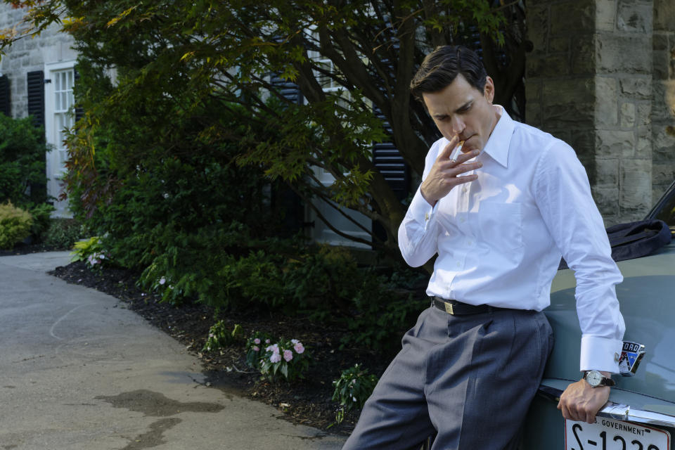 Matt Bomer as Hawkins Fuller in Fellow Travelers.