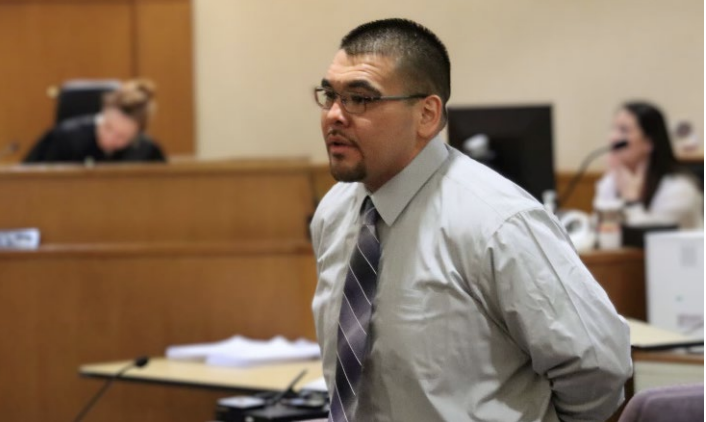 David Guadelupe Calderon, 31, seen in court, was convicted of the murder of Edwin Herrera on March 15, 2024. (Oxnard PD)