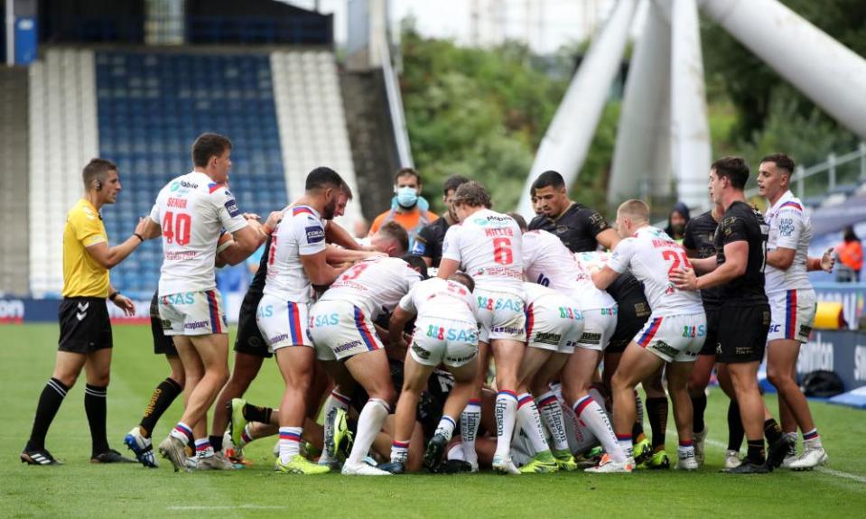 Tempers flare during the second half.