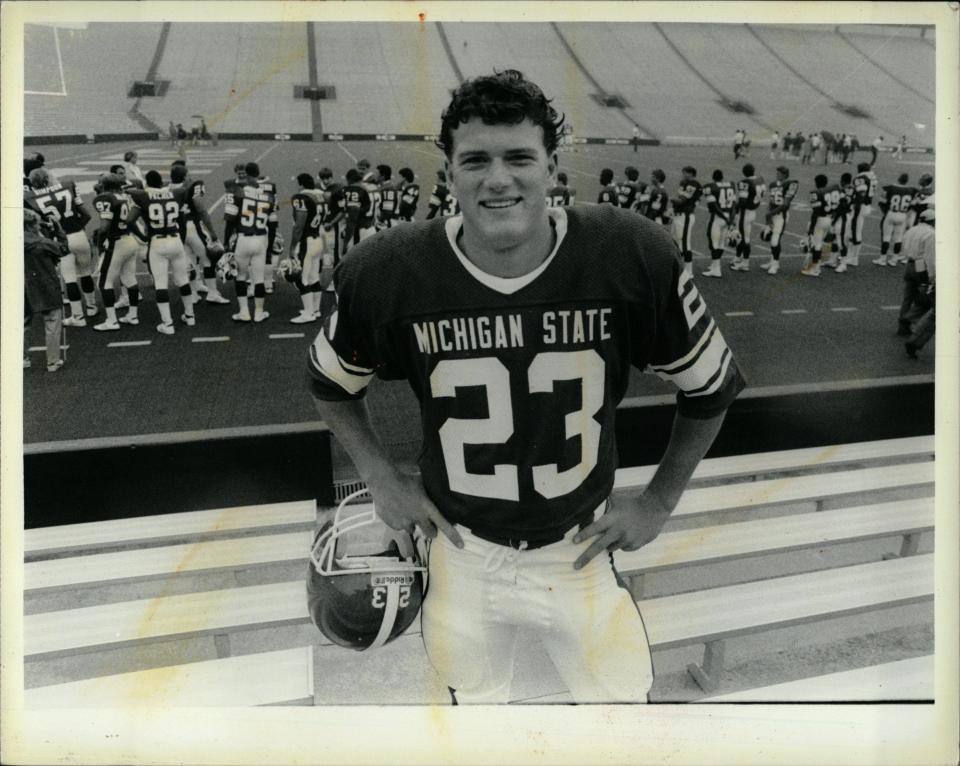 Michigan State football punter Greg Montgomery in 1985. He died by suicide in August 2020.