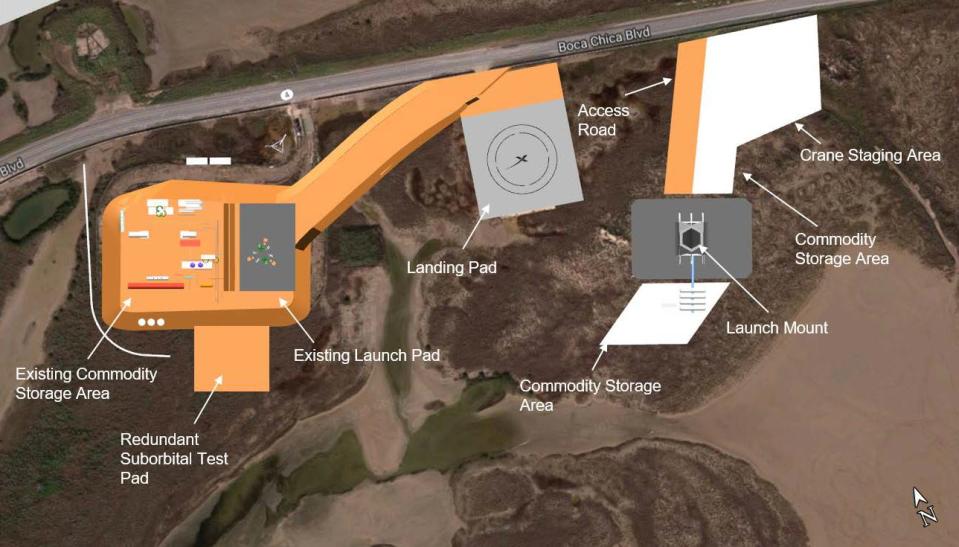 spacex starship launch site boca chica texas may 2020 written reevaluation environmental impact statement wr eis drawing diagram 1