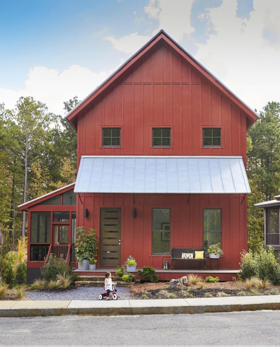 red modern farmhouse