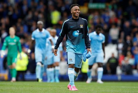 Football - Everton v Manchester City - Barclays Premier League - Goodison Park - 23/8/15 Manchester City's Raheem Sterling celebrates at the end of the match Reuters / Andrew Yates Livepic