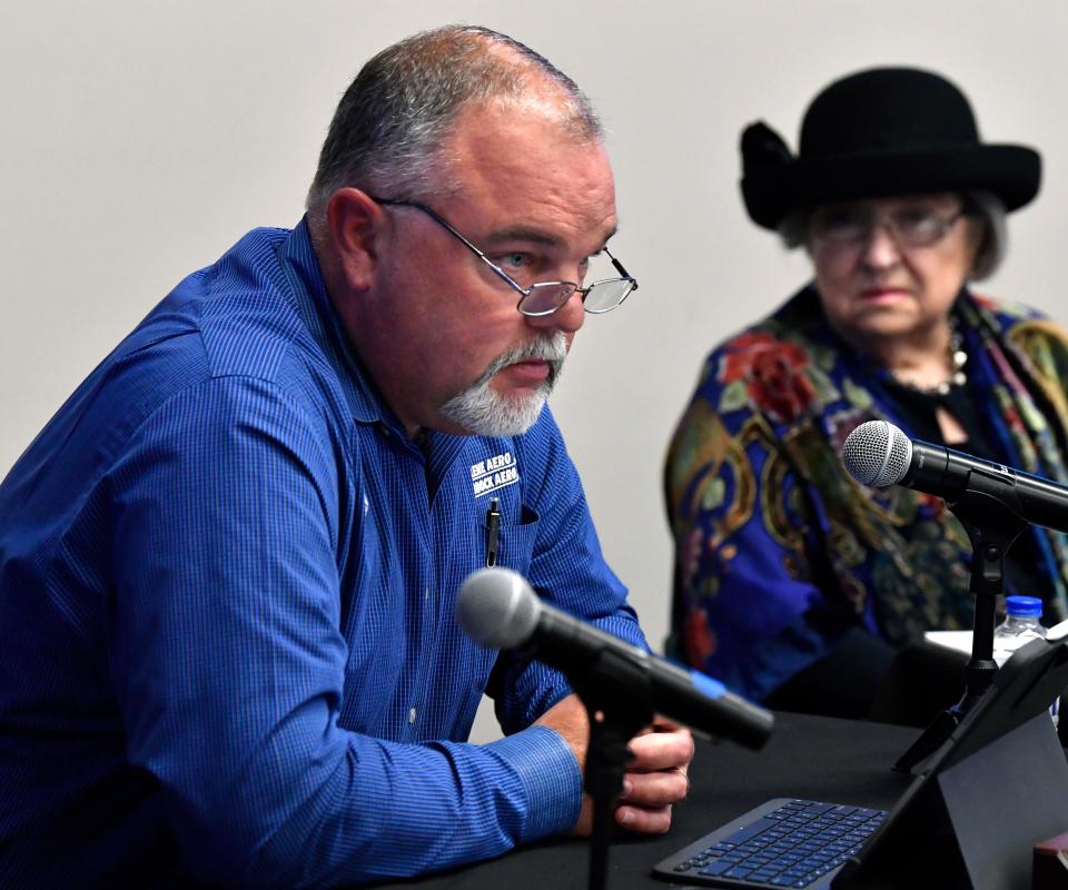 Abilene City Councilman Lynn Beard describes putting a proposed abortion ordinance on the November ballot during the April 28 council meeting. The ordinance would make Abilene a "sanctuary city for the unborn."