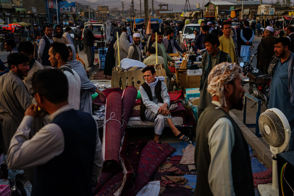 Afghans sell their personal belongings to raise money, citing unemployment, starvation and needing it leave the country, in Kabul on Sept. 20, 2021.