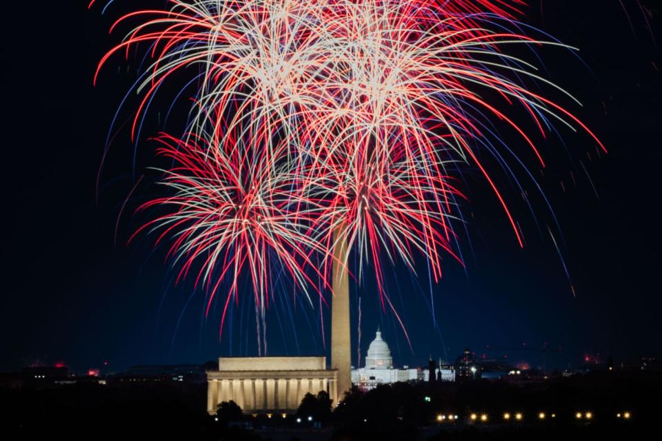 Fireworks show over the National Mall.