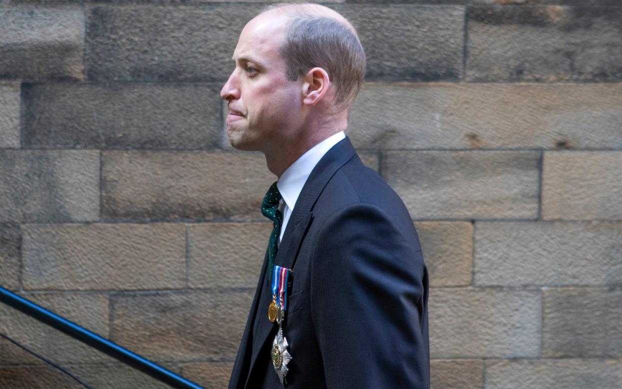 The Duke of Cambridge arrives for the opening ceremony of the General Assembly of the Church of Scotland  - PA