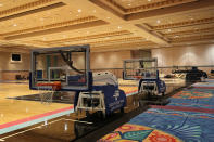 A general overall view of the installation of the practice courts as part of the NBA Restart 2020 on July 1, 2020 in Orlando, Florida.