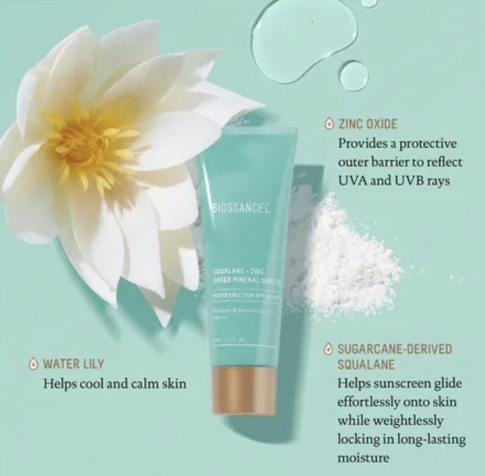 Biossance Squalane + Zinc Sheer Mineral Sunscreen SPF 30 PA +++. PHOTO: Sephora