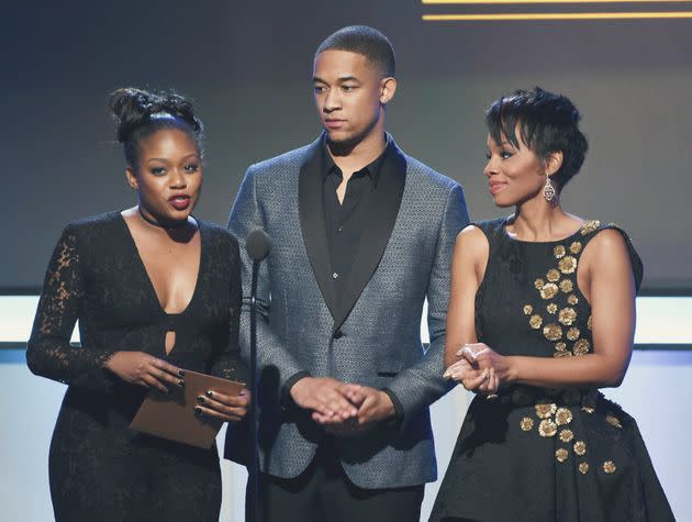 Actors Jazz Raycole, Peyton Alex Smith and Anika Noni Rose at the BET Presents the American Black Film Festival Honors on Feb. 17, 2017. (Kevin Winter/Getty Images)