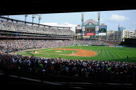 DETROIT, MI - OCTOBER 13: A view of Game Five of the American League Championship Series between the Texas Rangers and the Detroit Tigers at Comerica Park on October 13, 2011 in Detroit, Michigan. (Photo by Kevork Djansezian/Getty Images)