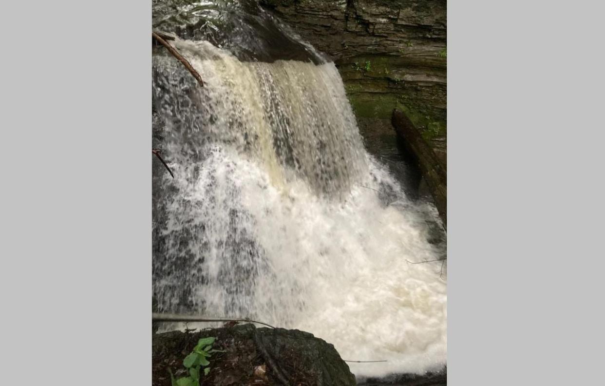 A man died trying to save his girlfriend from drowing at this spot near Ithaca, New York. (Tompkins County Fire Department )