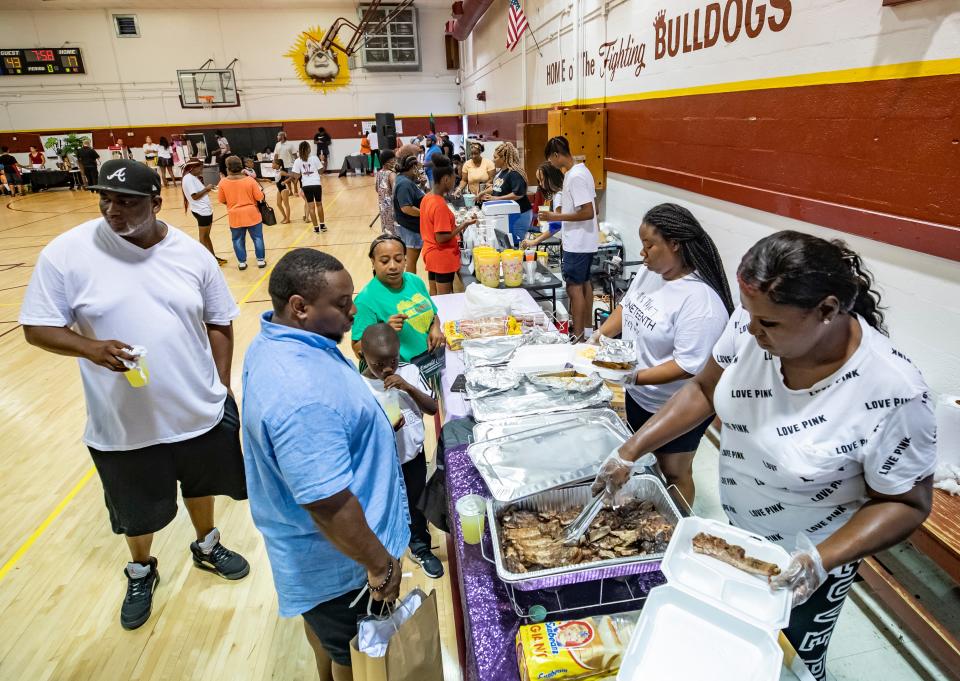 Food at the Dance Kraze booth at the Juneteenth celebration at Rosenwald High School was a big hit at last year's event on June 19, 2021.