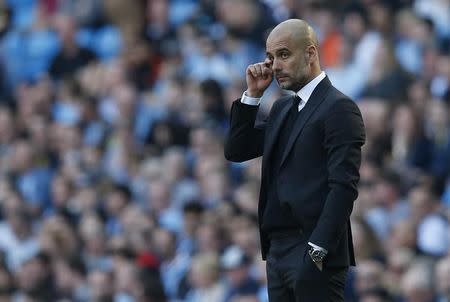 Britain Football Soccer - Manchester City v Hull City - Premier League - Etihad Stadium - 8/4/17 Manchester City manager Pep Guardiola Reuters / Andrew Yates Livepic