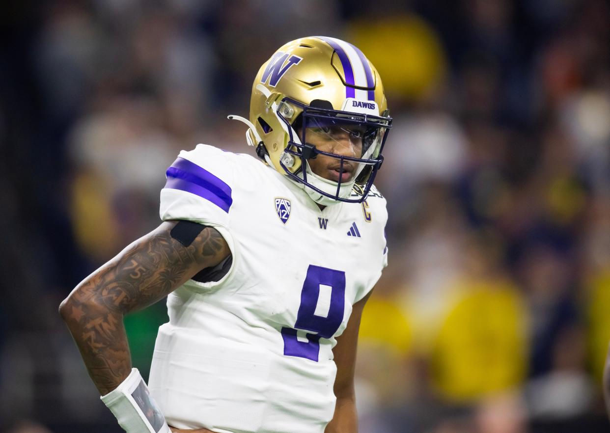 Washington quarterback Michael Penix Jr. was taken No. 8 by the Atlanta Falcons in the 2024 NFL Draft