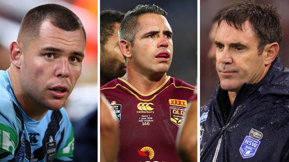 David Klemmer (pictured left), Corey Parker (pictured middle) and Brad Fittler (pictured right). (Getty Images)