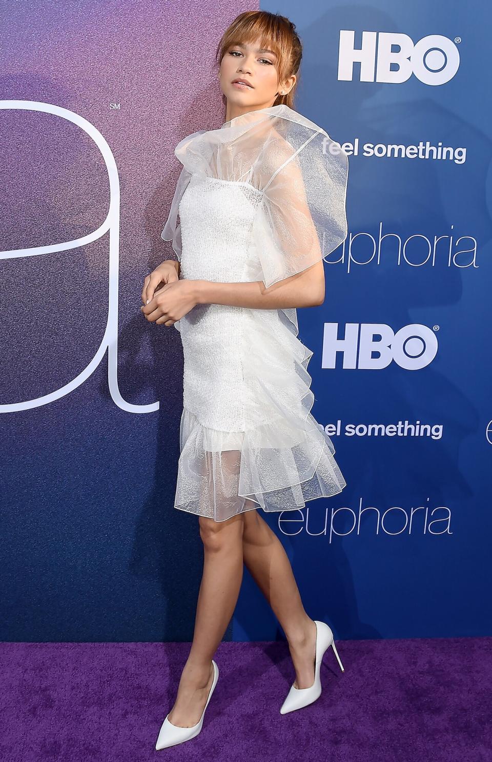 Zendaya arrives at the LA Premiere Of HBO's "Euphoria" at The Cinerama Dome on June 4, 2019 in Los Angeles, California