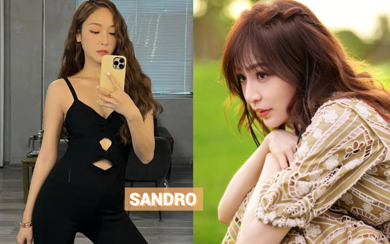 王心凌（右圖）、Jessica（左圖）分別穿著Sandro春夏與秋冬系列。（翻攝自Sandro微博）