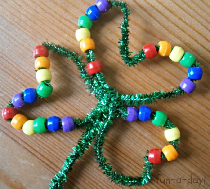 <p>Fun-A-Day</p><p>Toddler or preschooler alike will work their fine motor skills with this easy-to-do craft. Head over to <a href="https://fun-a-day.com/beaded-shamrocks/?fbclid=IwAR3X_o4RvUzGhufC-4UFa_nGVgVdW5WUayvVhArC-nVEK9EqG-hrdWELQXE" rel="nofollow noopener" target="_blank" data-ylk="slk:Fun-A-Day;elm:context_link;itc:0;sec:content-canvas" class="link rapid-noclick-resp">Fun-A-Day</a> for the tutorial.</p>