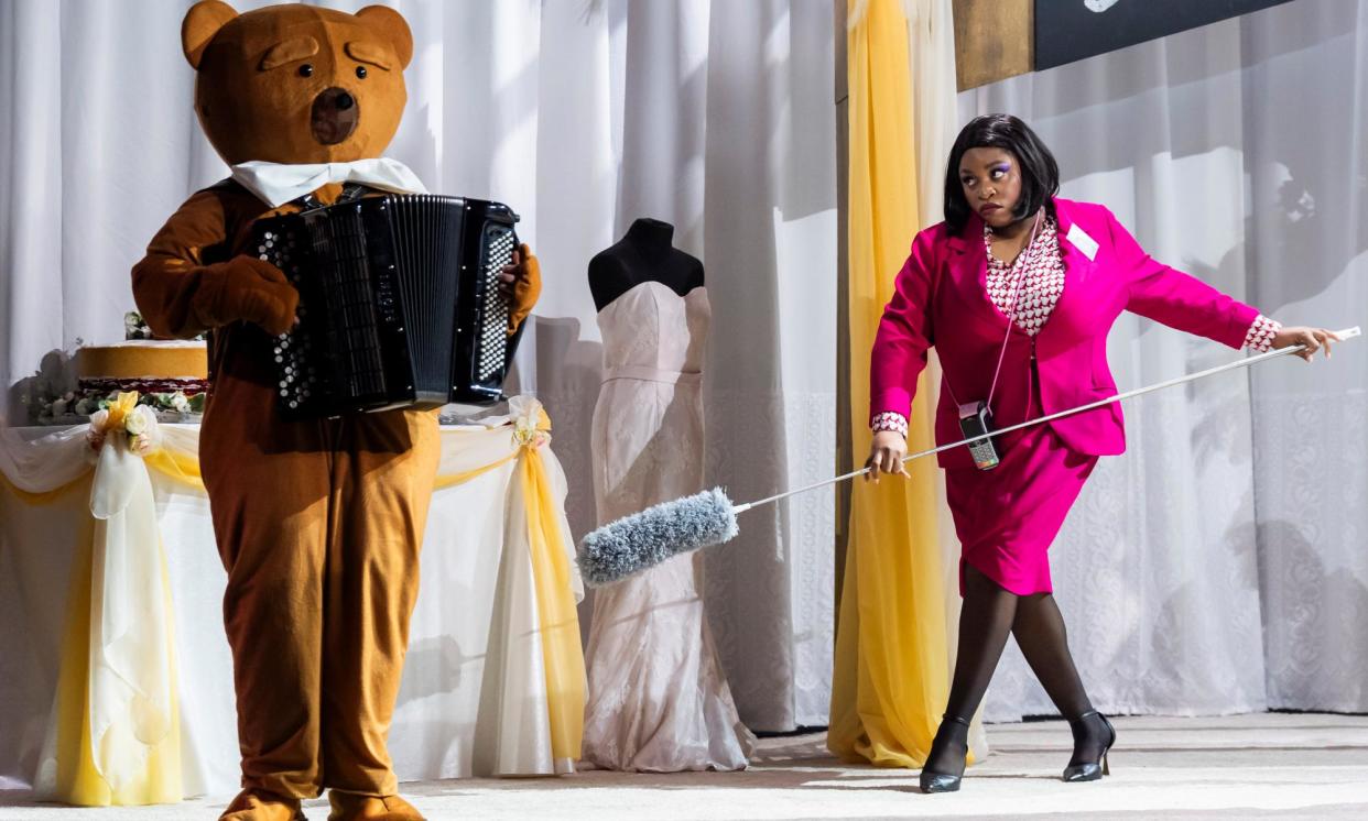 <span>Bad news for bears … Veena Akama-Makia with teddy in Larmes de Couteau. </span><span>Photograph: Tristram Kenton/The Guardian</span>