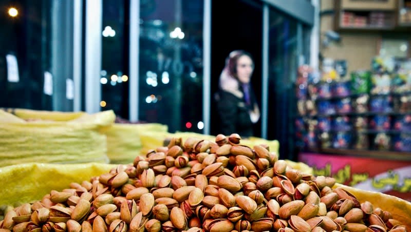 In this Sunday, March 31, 2013 photo, pistachios are seen at a nut shop in western Tehran, Iran.